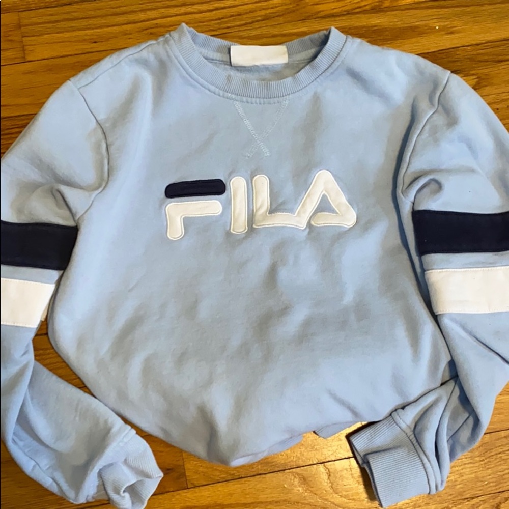 Baby blue FILA crew neck